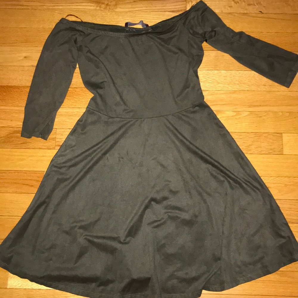 Suede Like off the shoulder dress